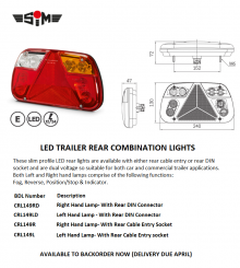 LOW PROFILE LED REAR TRAILER LIGHTS DV (AVAILABLE APRIL 2023)
