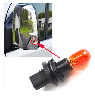 0008201277 Mercedes-VW mirror indicator bulb holder (with bulb)