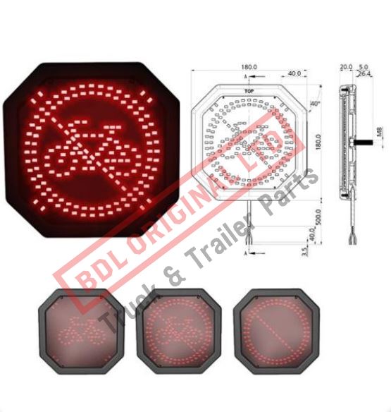 180-01-00 Trucklite cycle-bike safety led warning light (12-24V) 500mm cable