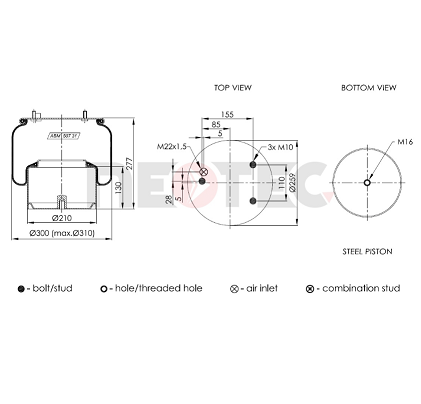 45015338 VDL air bag-spring