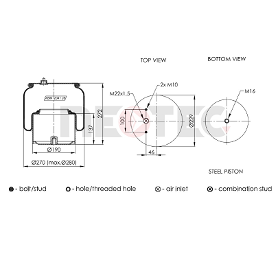 2305237 DAF rear air spring