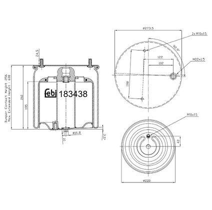 1914444 front right hand air spring to fit DAF