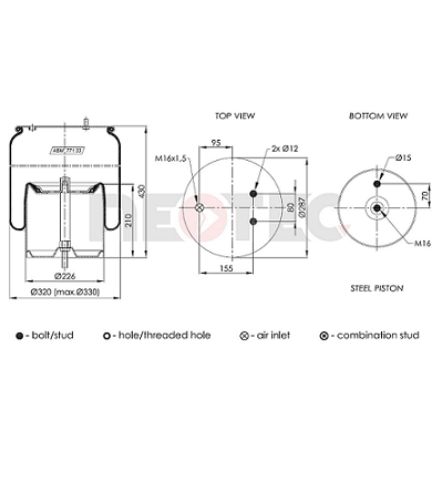 2357532 Scania rear axle air spring