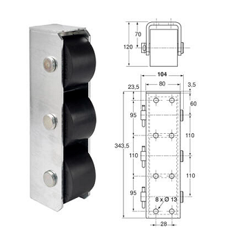 3950259GA Pommier but-roll V3-65 vertical buffer (slim-65mm)