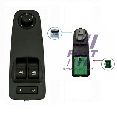 1606921480 Citroen- Peugeot window lift switch (Green base)