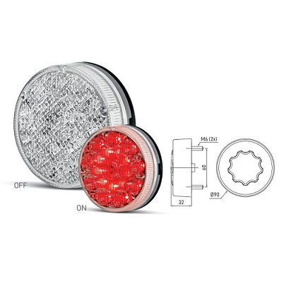 3188.0305500 SIM 90mm round led rear fog (12-24V)