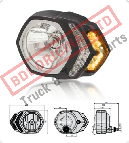 05.2082.0000 Cobo Orion 2.0 Headlight (Hybrid) with LED indicator and daytime running light- Right Hand