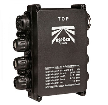 76-5123-007 Aspoeck junction box with 2 X ASS3 sockets