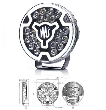 W257 -2176 WAS 7" Led drive light (with side light)