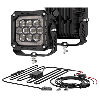 VSWDOR4032 4" square led drive lamp and wiring kit (2 lamps & wiring kit)