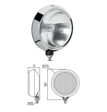 3201.0000000 SIM 7" stainless steel classic front fog lamp