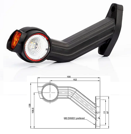 FT140FL- FRISTOM LED OUTLINE MARKER LAMP (12/24V) LEFT HAND
