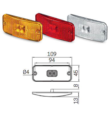3182.0105100 SIM led side marker lamp (12-24V) Amber