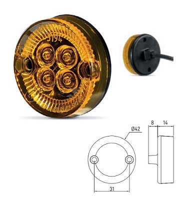 3194.0005100 SIM round led side marker light (12-24V)