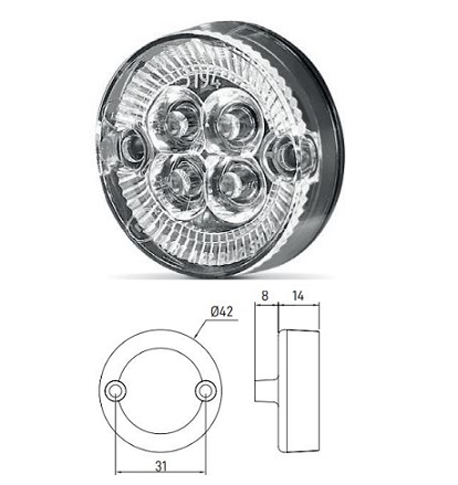 3194.0005000 SIM round led front position light (12-24V)