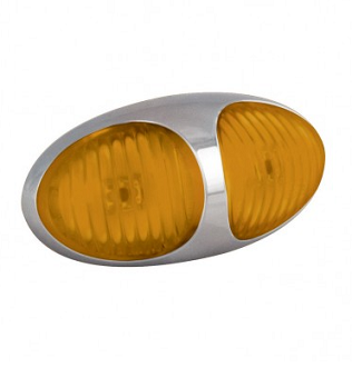 37CAM2P- LED SIDE MARKER LIGHT (12-24V)- CHROME HOUSING (BUG EYES STYLE)