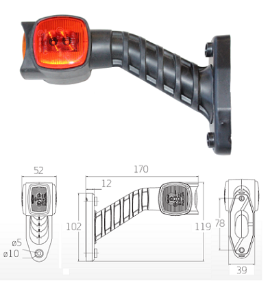 3174.0105000- LED OUTLINE MARKER LAMP (12/24V)- LEFT HAND