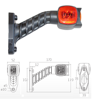 3174.0105100- LED OUTLINE MARKER LAMP (12/24V)- RIGHT HAND