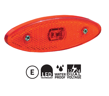 3158.0105200-301.58- OVAL-RED LED REAR MARKER LIGHT-12-24V