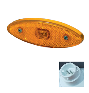 3158.0000124-301.58- LED OVAL SIDE MARKER LAMP (24 VOLT) WITH 2 PIN CONNECTOR
