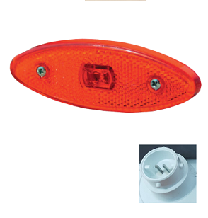 3158.000224-301.58- LED OVAL REAR MARKER LIGHT (24 VOLT) WITH 2 PIN PLUG