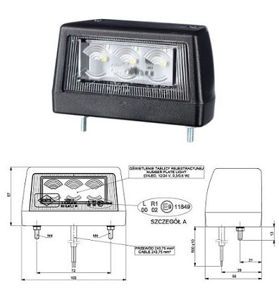 HOR79-LTD2110 Horpol led number plate light (12-24V)