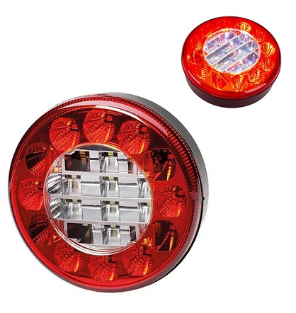 RL122FW- 122mm round led fog-reverse lamp (dual voltage) coloured lens version