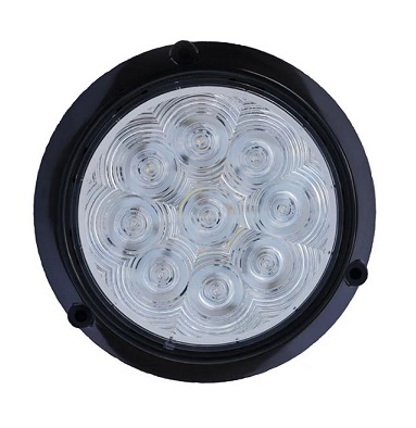PM-1216C-9 Peterson round led reverse lamp (12-24V) with black bracket- surround