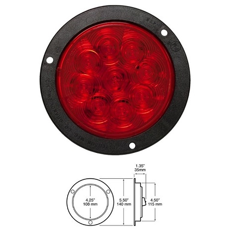 MOFFETT-HIAB REAR LED FOG LAMP (FLANGE MOUNT VERSION)