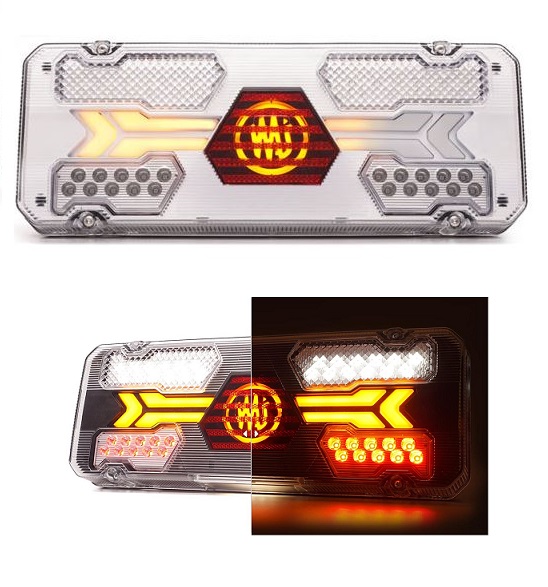 W294DD-2538DDLWHITE Was left hand led rear lamp (24V) dynamic indicator version