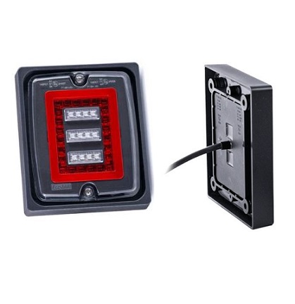 FT-324LEDFR1 Fristom rear led fog-reverse lamp (12-24V) with bracket-surround