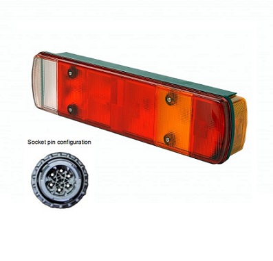 1498102-1870763-461DIN/08/17-SCANIA REAR LAMP (SIDE DIN CONNECTOR) LEFT HAND