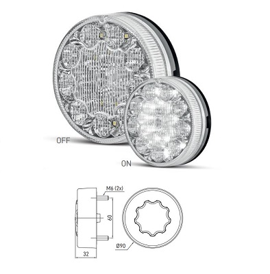 3188.0305000 Sim 90mm round led reverse light (12-24V)