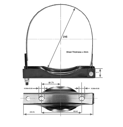 1967624 DAF-MAN 20 litre air tank straps (pair) 246mm diameter