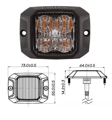 SL-10471 Sentinel square led warning lamp (12-24V)