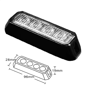 VSWD4HLEDA- Amber led warning lamp (4 led's-26 flash patterns)