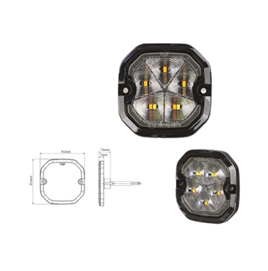 VSWDS500R  Flat strobe warning lamp (10-30v) (red)