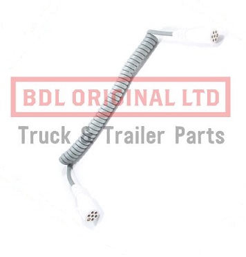 85083/2 3 meter 7 pin "S" type grey electrical coil with white autoprene moulded plugs (ISO3731 certified)