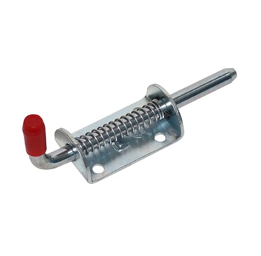 Zinc plated spring loaded bolt  (10mm bolt  72mm x 40mm x 2.8mm)
