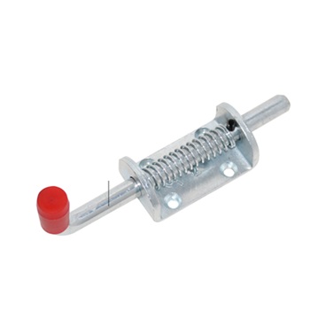 Zinc plated spring loaded bolt (12mm bolt  75 x 40 x 5mm bracket)