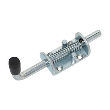 Zinc plated spring loaded bolt   (12mm  75mm x 40mm x 5.0mm bracket)