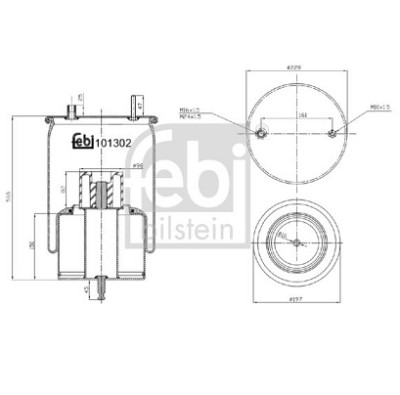 23586675 Volvo midlift axle air bag-spring