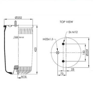 0542940910 BPW air spring (with fitting kit)