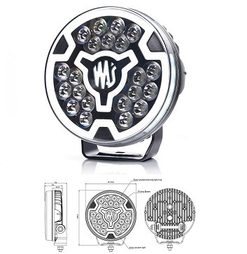 W257 -2176 WAS 7" Led drive light (with side light)