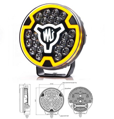 W257-2179 WAS 7" Led drive lamp (with front & side light)